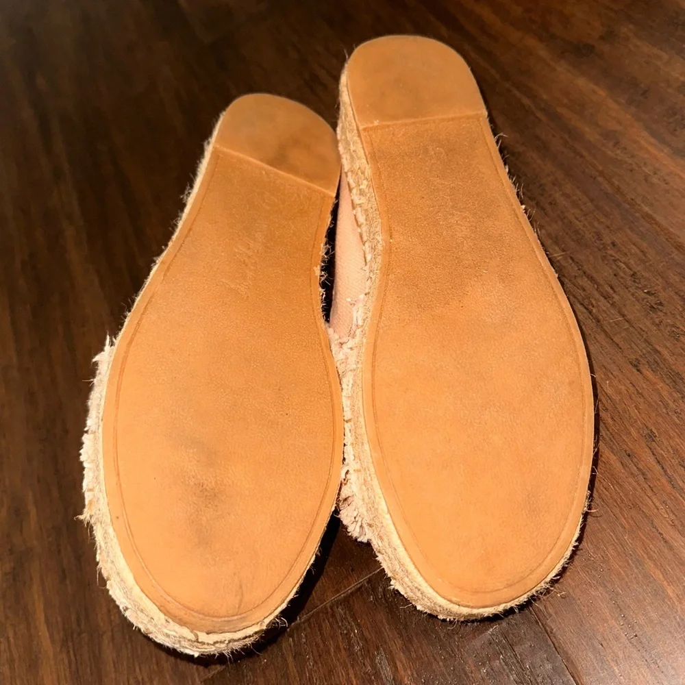 Sam Edelman Cabrera Platform Espadrille Slide On Pink Canvas Size 6.5